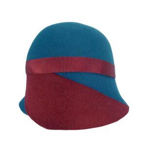 LAURENCE LELEUX Handmade $183 Wool Felt Cloche Hat - Made in DUSSELDORF, GERMANY